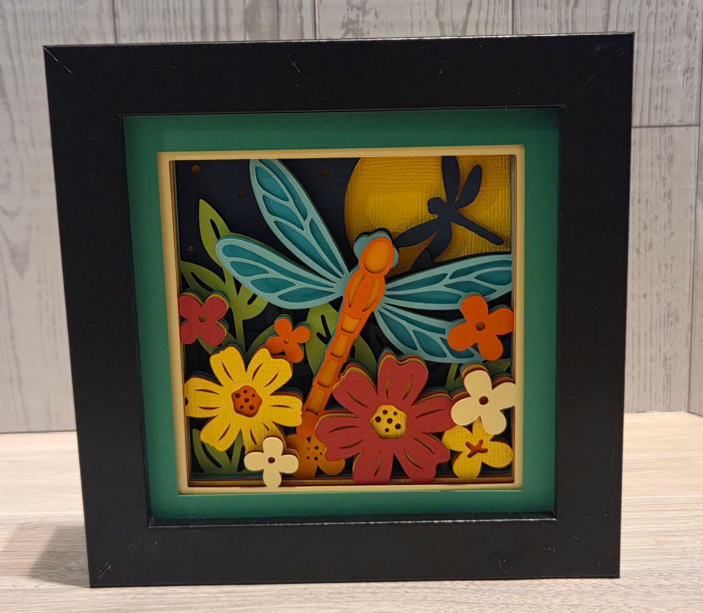 Dragonflies at night 3d shadowbox