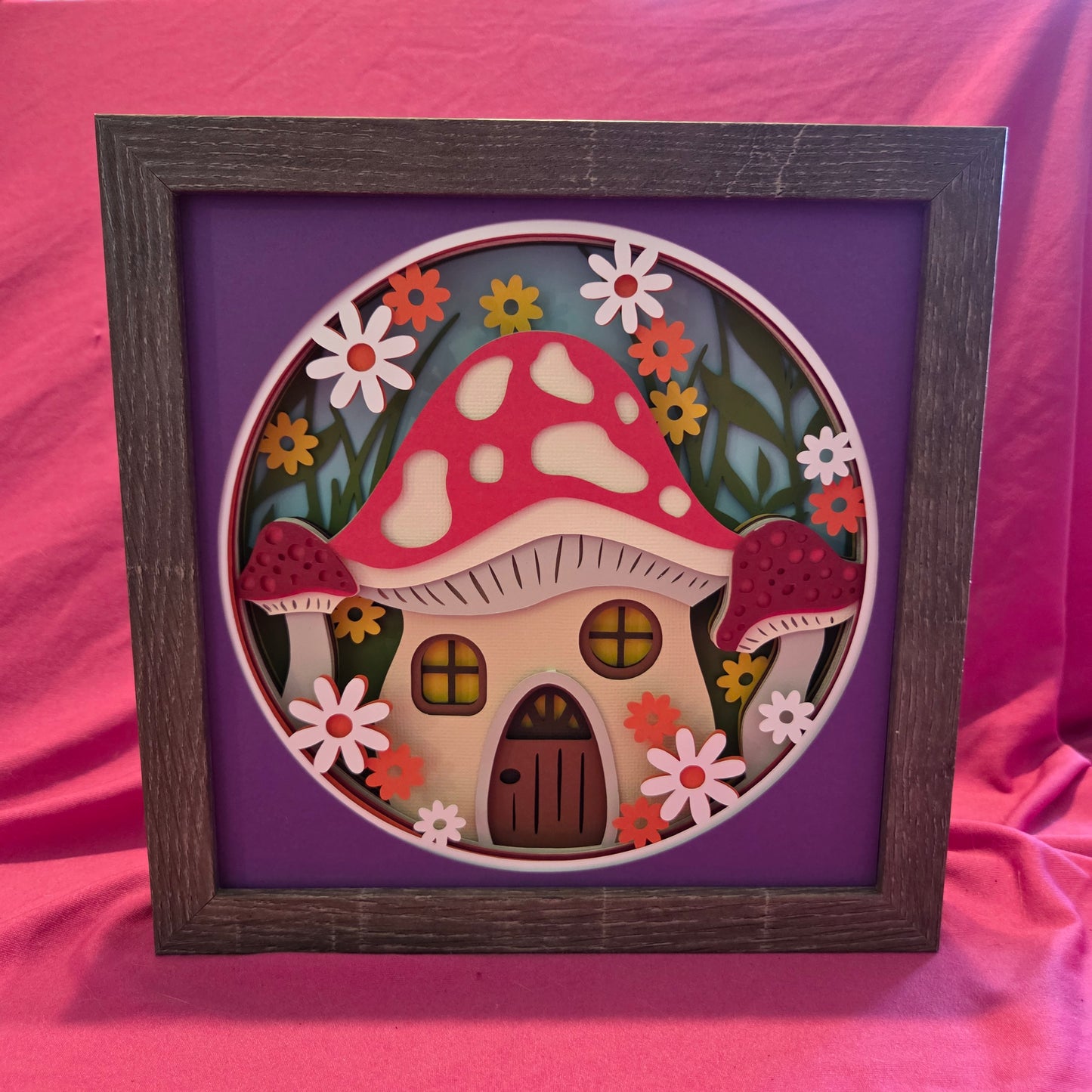 Mushroom House Shadow Box