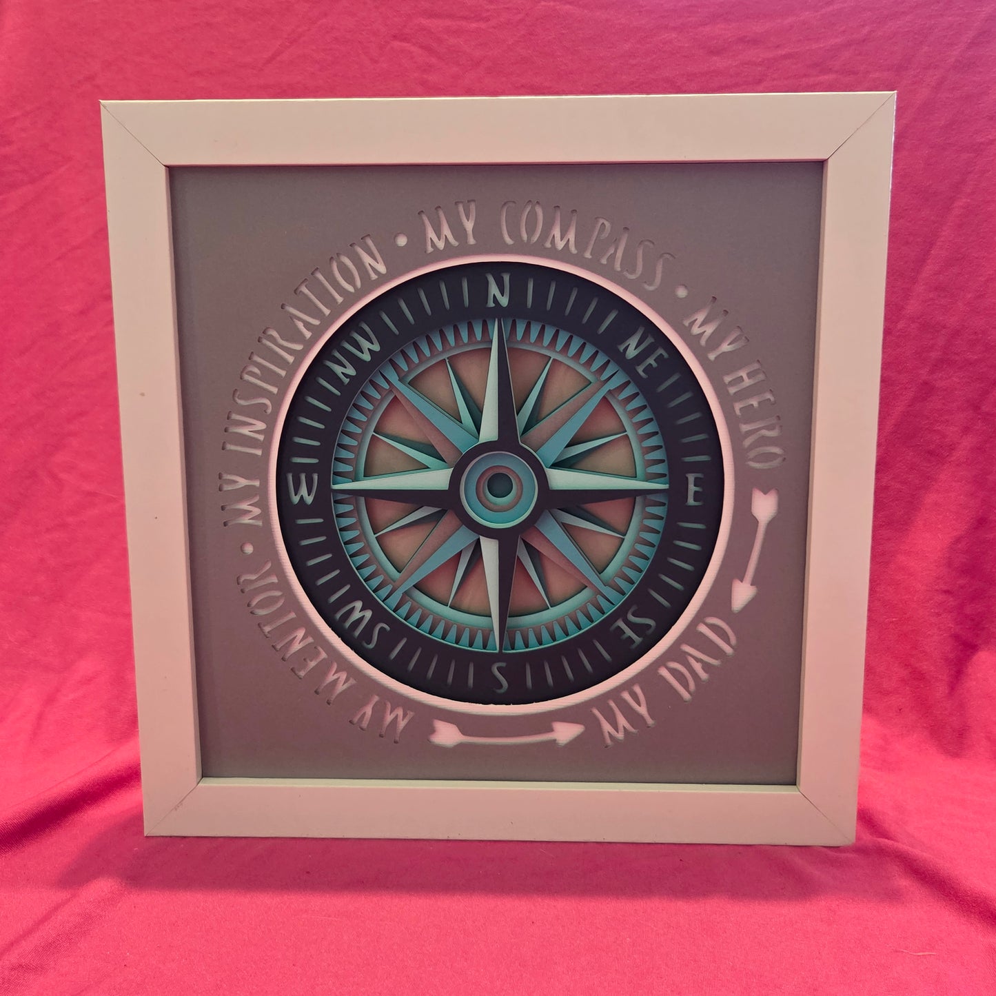 My Dad Compass Shadow Box
