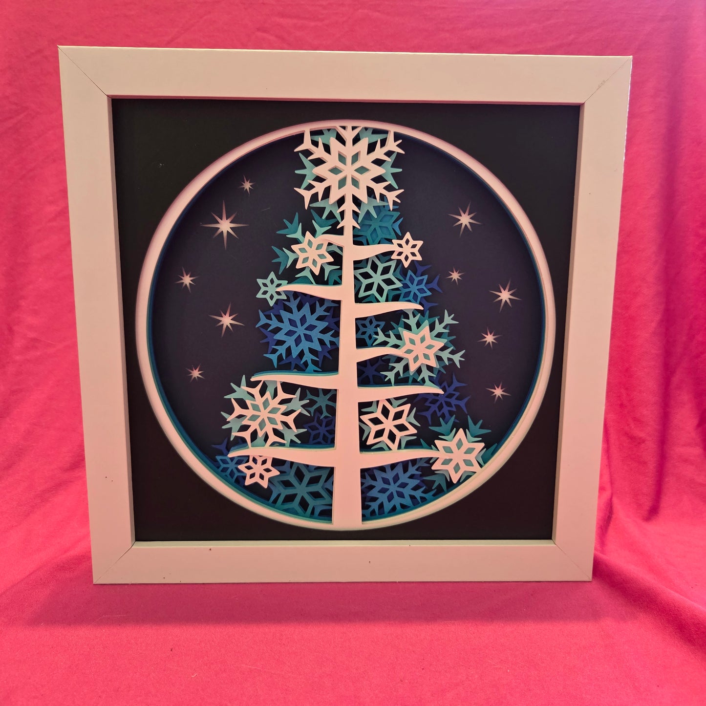 Snowflake Christmas Tree Shadow Box