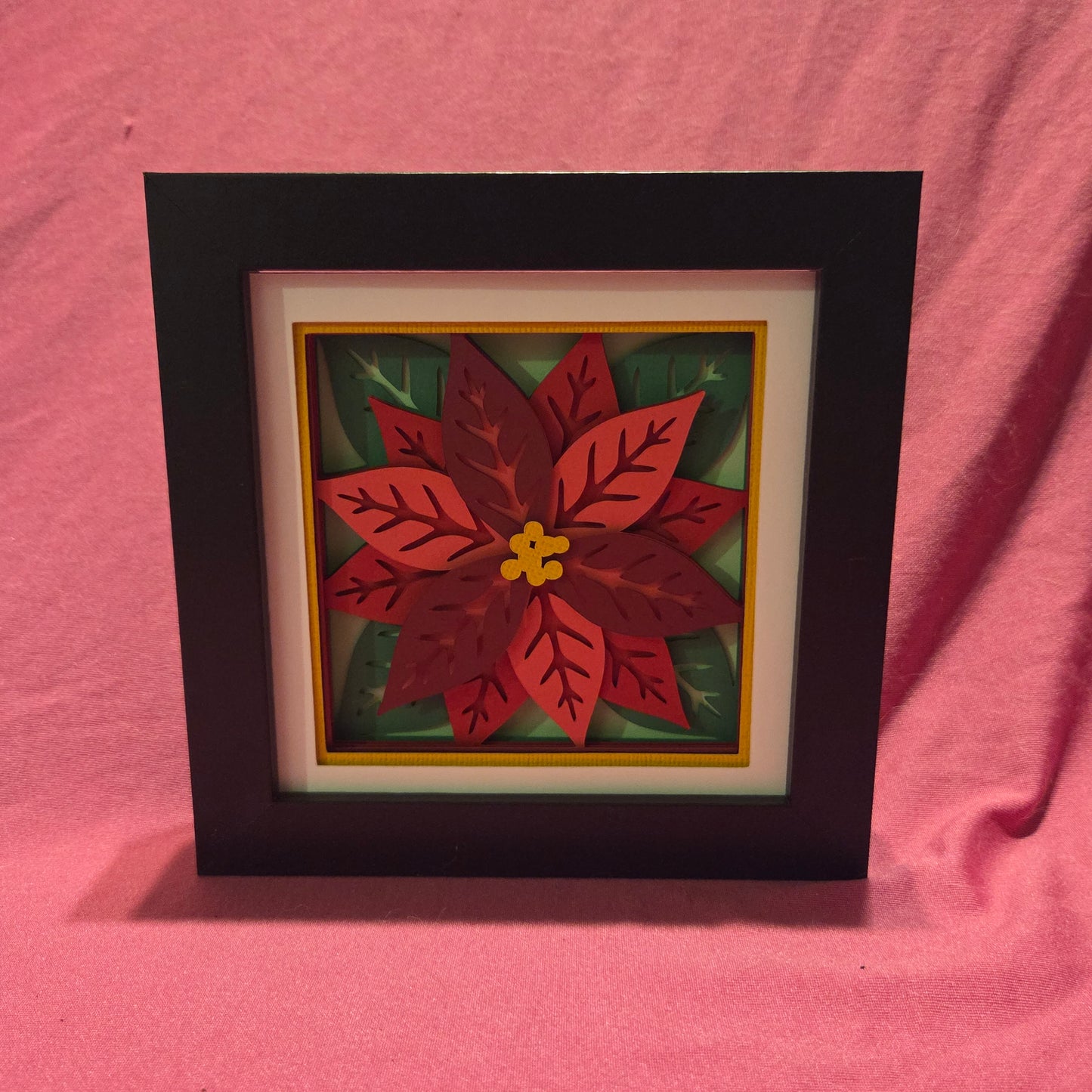 Poinsettia Shadow Box