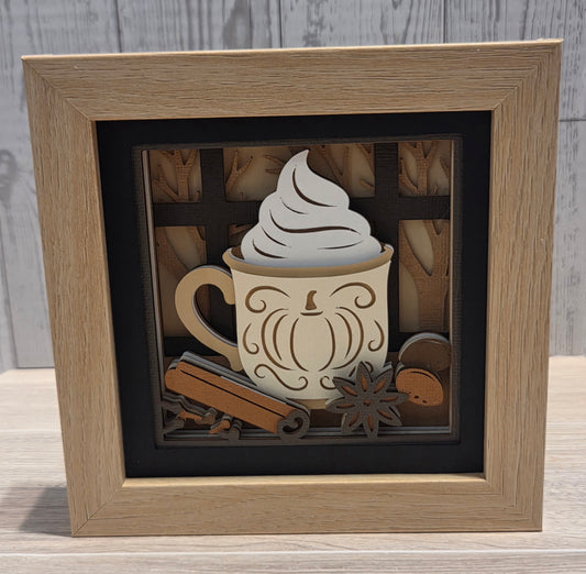 Pumpkin spice latte 3d shadowbox