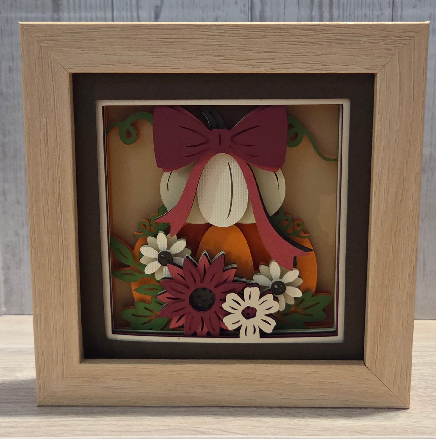Stacked pumpkins 3d Shadowbox