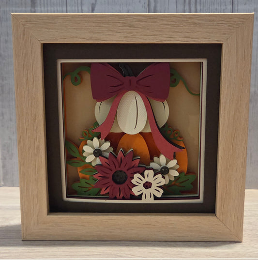 Stacked pumpkins 3d Shadowbox