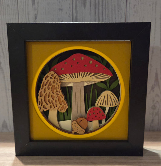 Mushroom 3d Shadowbox