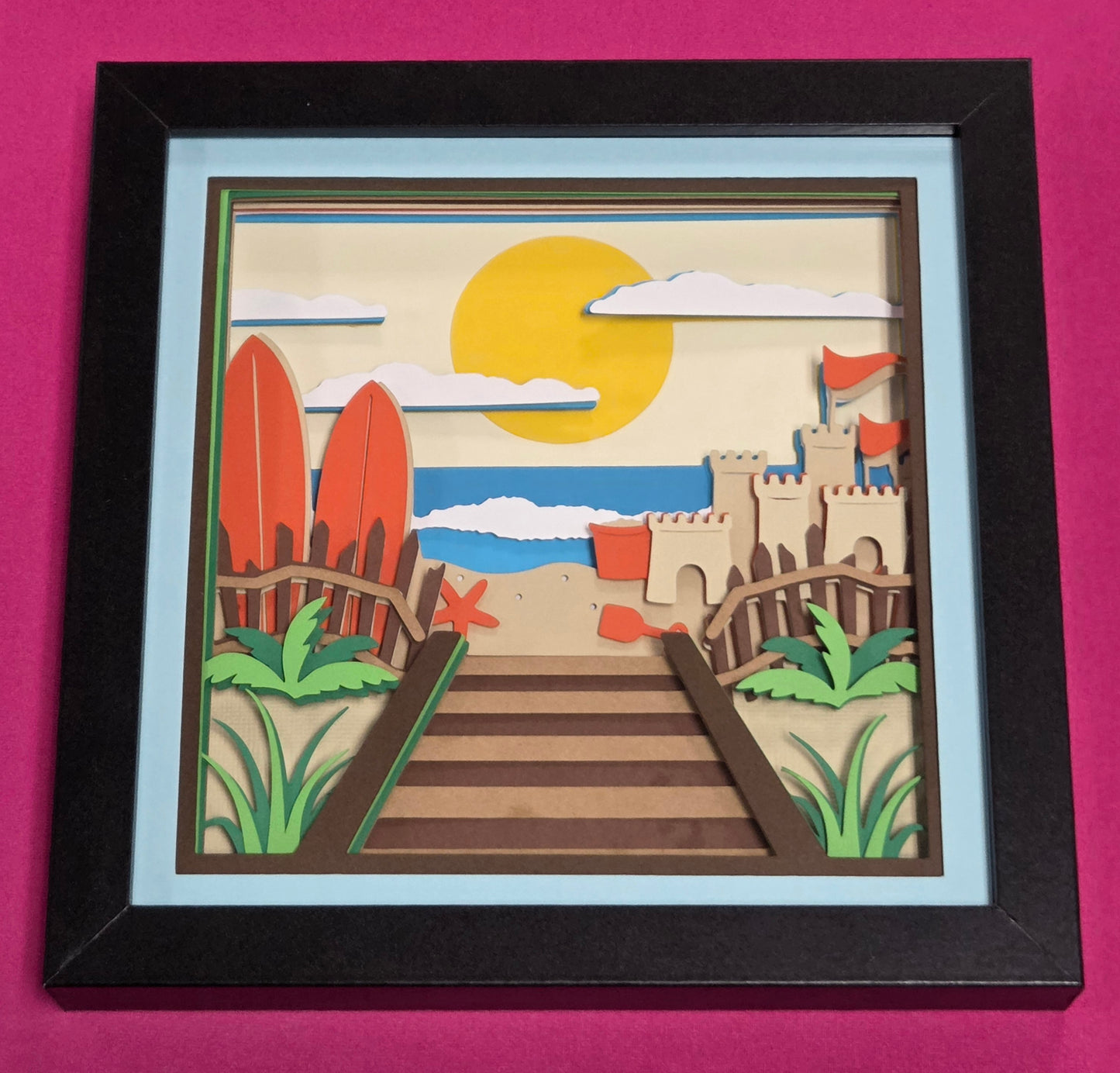 Beach boardwalk 3d Shadowbox