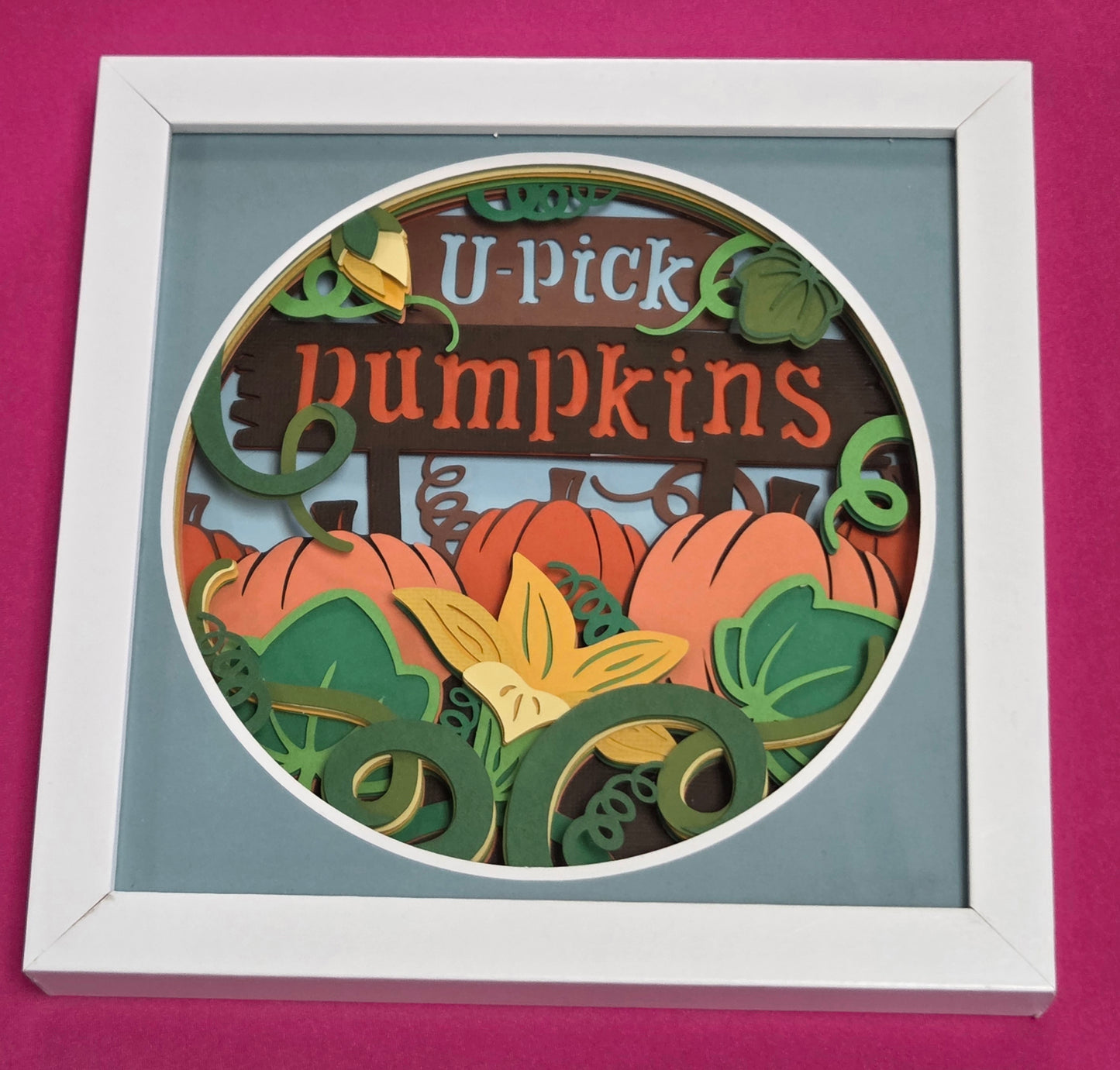 U pick pumpkins 3d Shadowbox