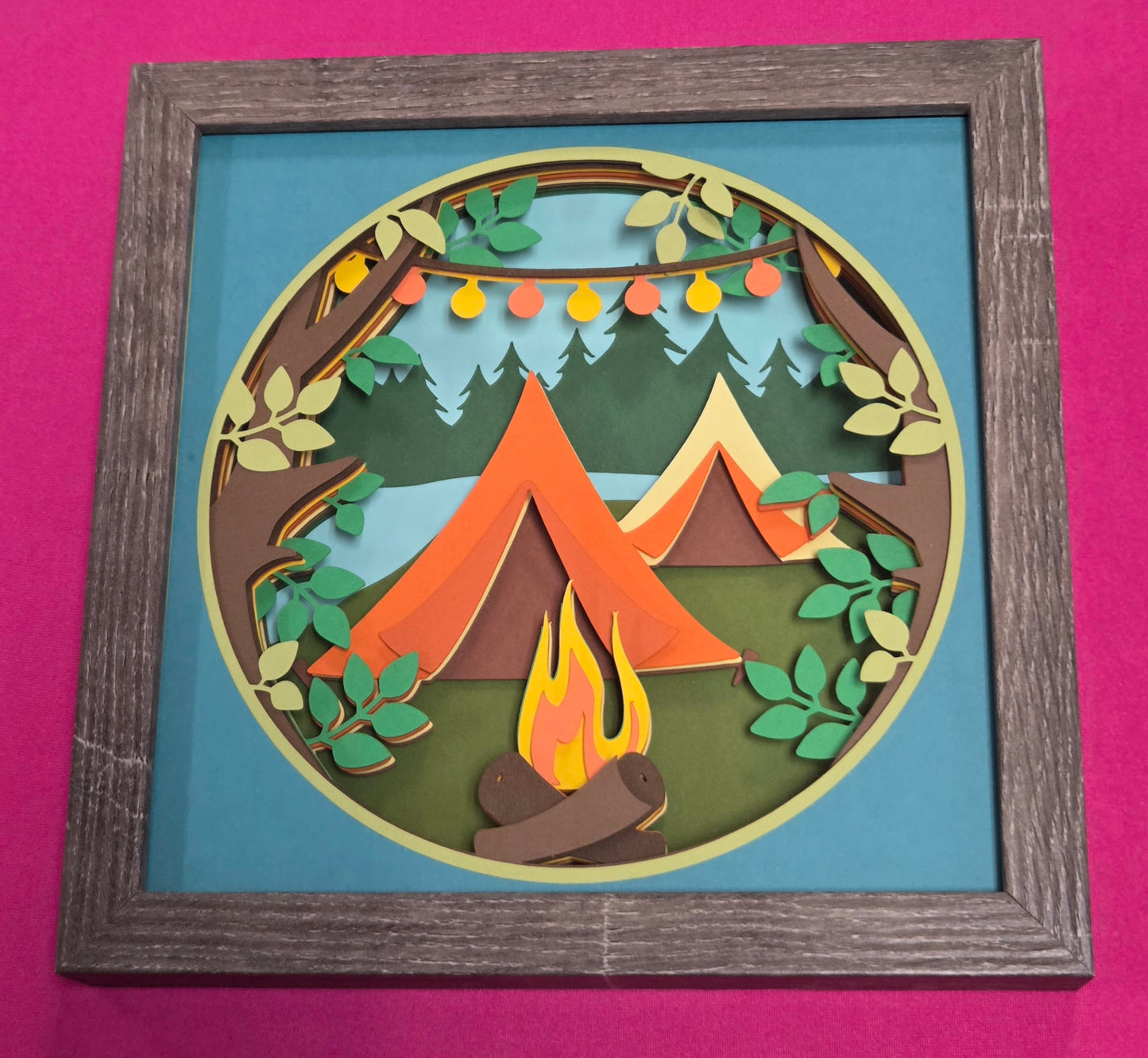Tent campsite 3d Shadowbox
