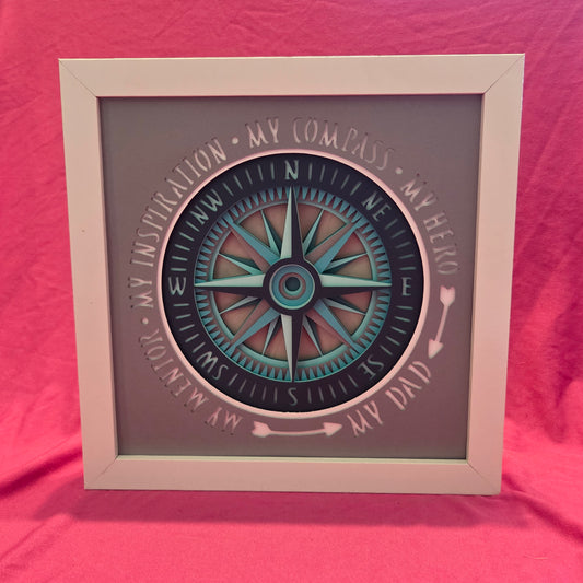 My Dad Compass Shadow Box