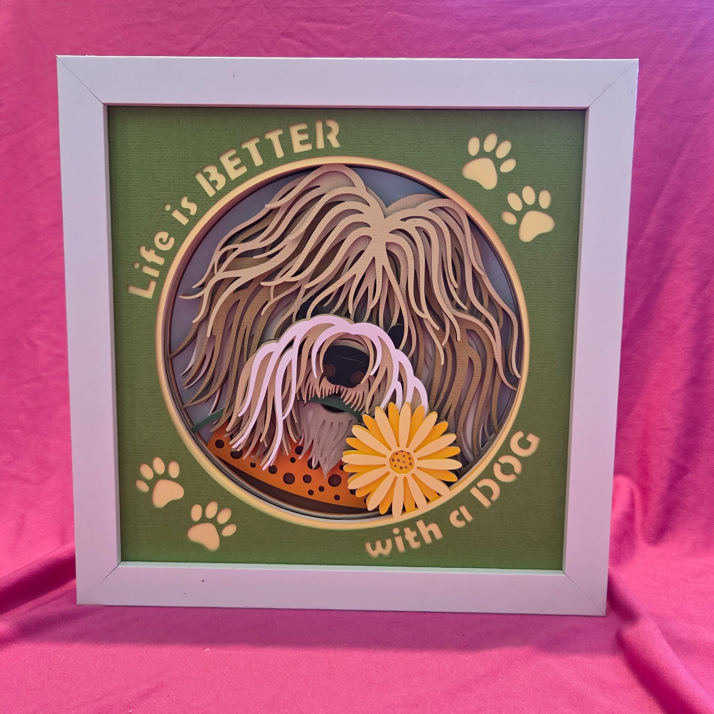 Life is Better with a Dog Shadow Box