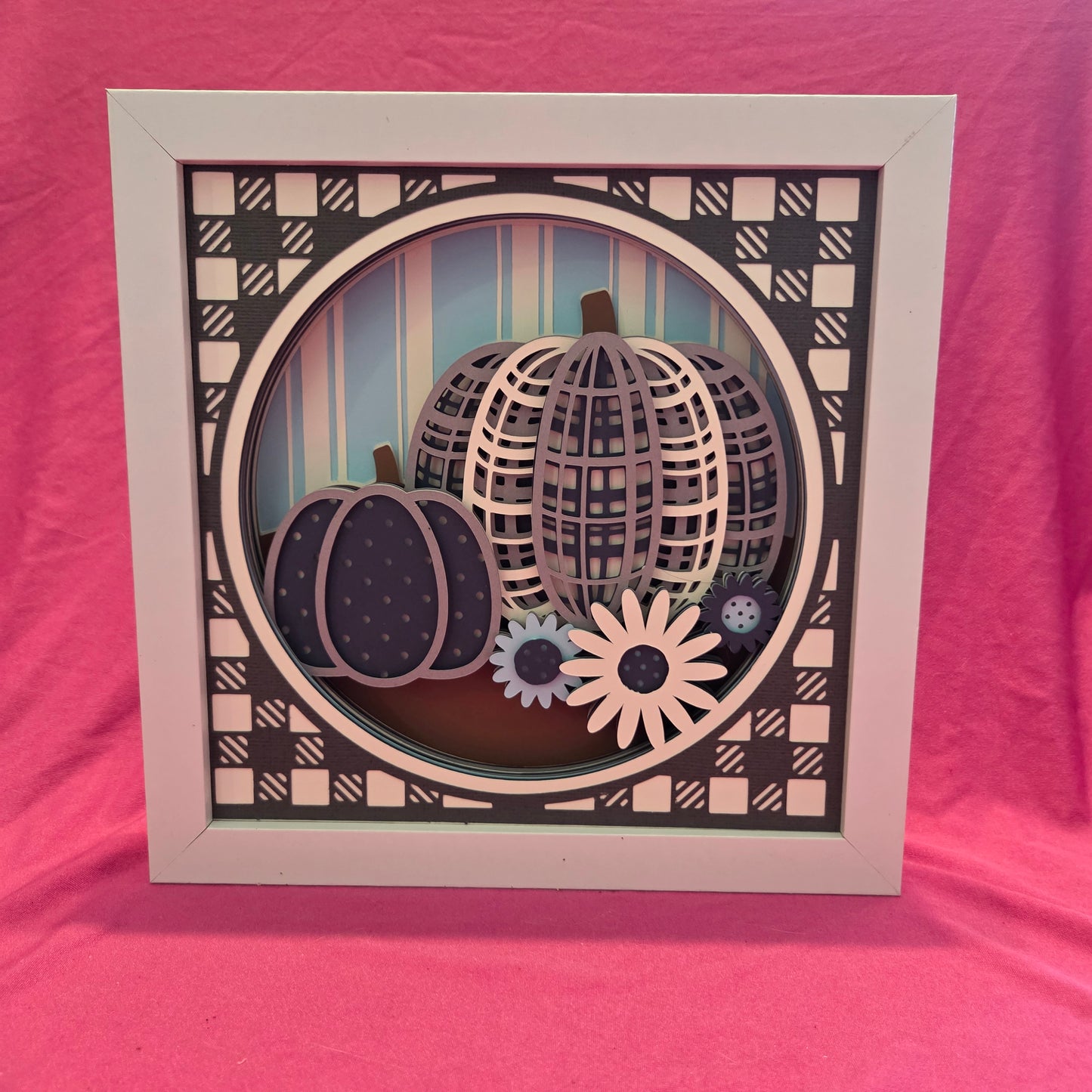 Cloth Pumpkin Shadow Box