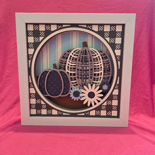 Cloth Pumpkin Shadow Box