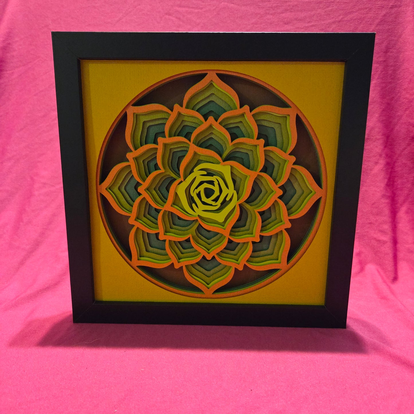 Succulent Mandala Shadow Box
