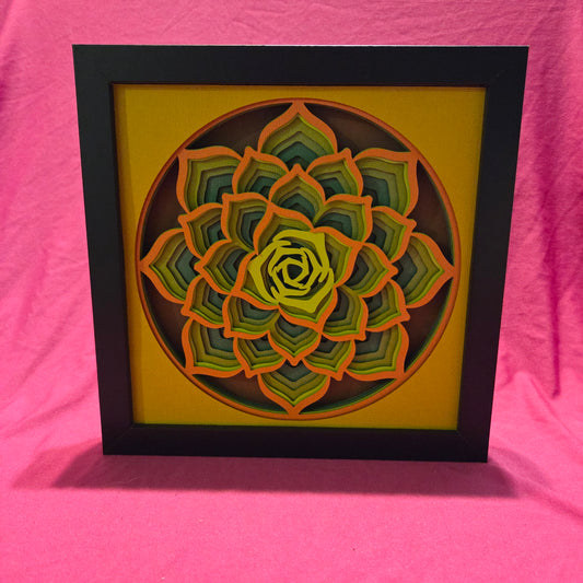 Succulent Mandala Shadow Box