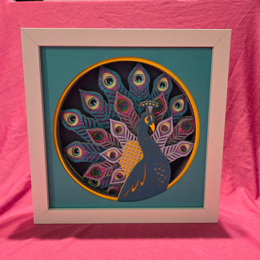 Peacock Shadow Box