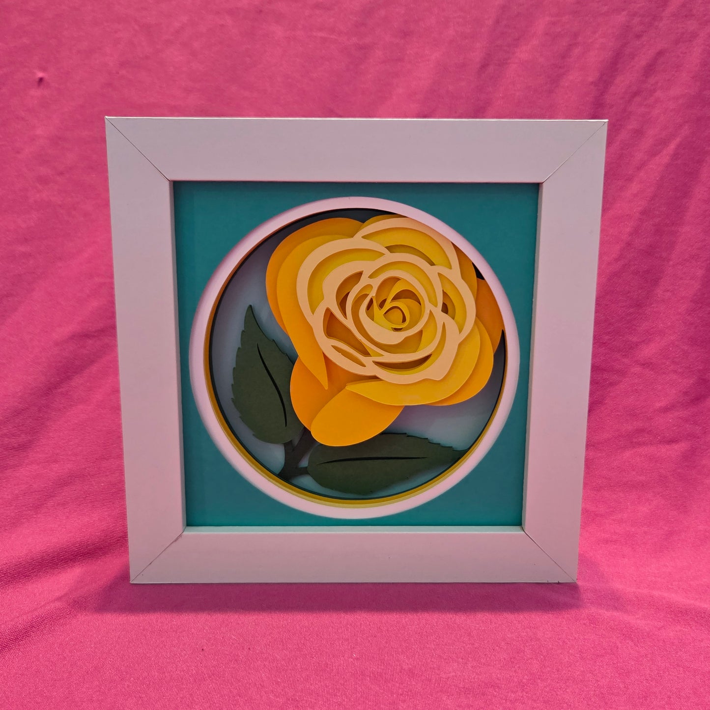 Yellow Rose Shadow Box