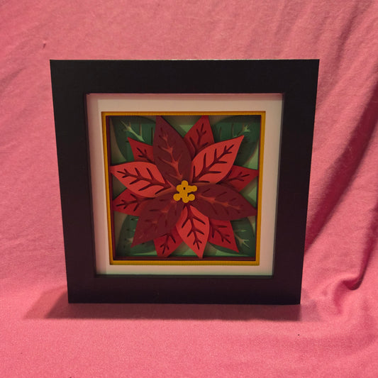 Poinsettia Shadow Box