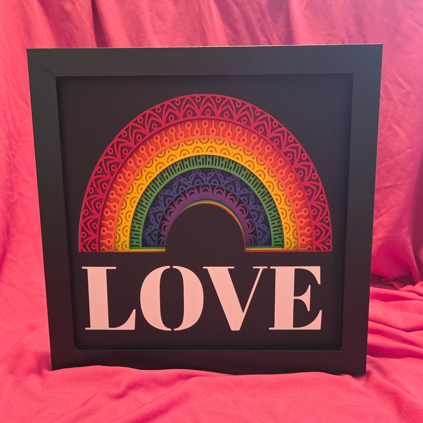 8x8 Love Rainbow Shadow Box