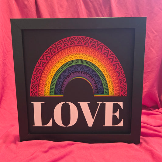 8x8 Love Rainbow Shadow Box